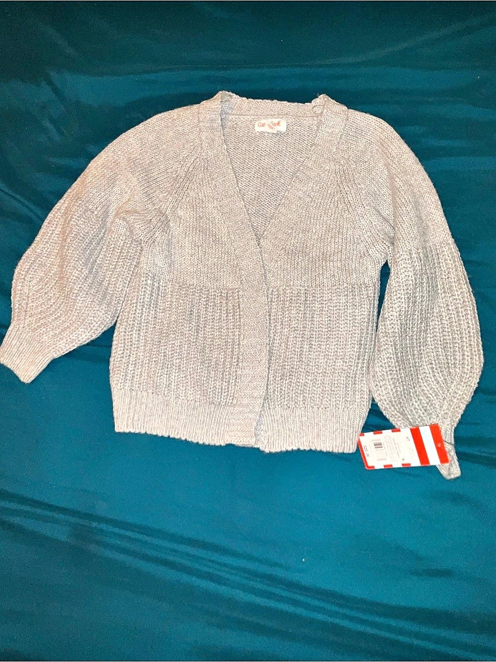 Cat & Jack Girls' Button-Front Cardigan Sweater Gray 4T